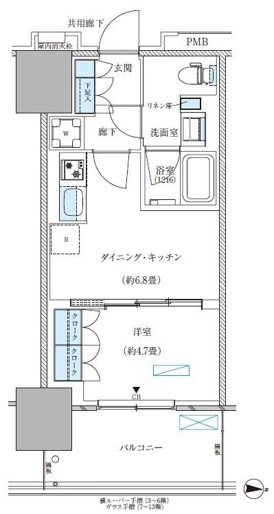 パークアクシス西大島コンフォートスクエア(1DK/3階)の間取り写真