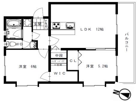 サクセスマンションヨシカワII(2LDK/3階)の間取り写真