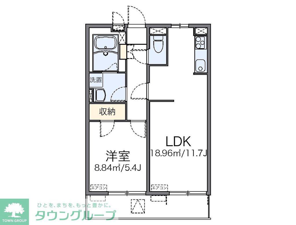 レオネクストタウンコートIII(1LDK/1階)の間取り写真