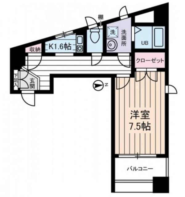 小宮ビル(1K/8階)の間取り写真