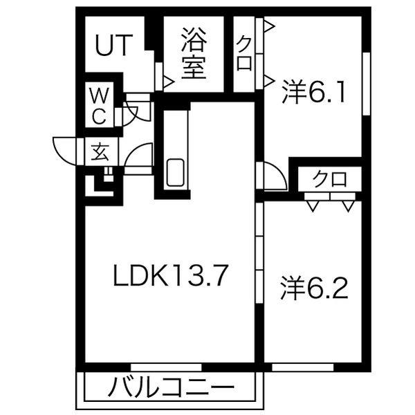 ラ・フェスタ・コンフォルト(2LDK/3階)の間取り写真