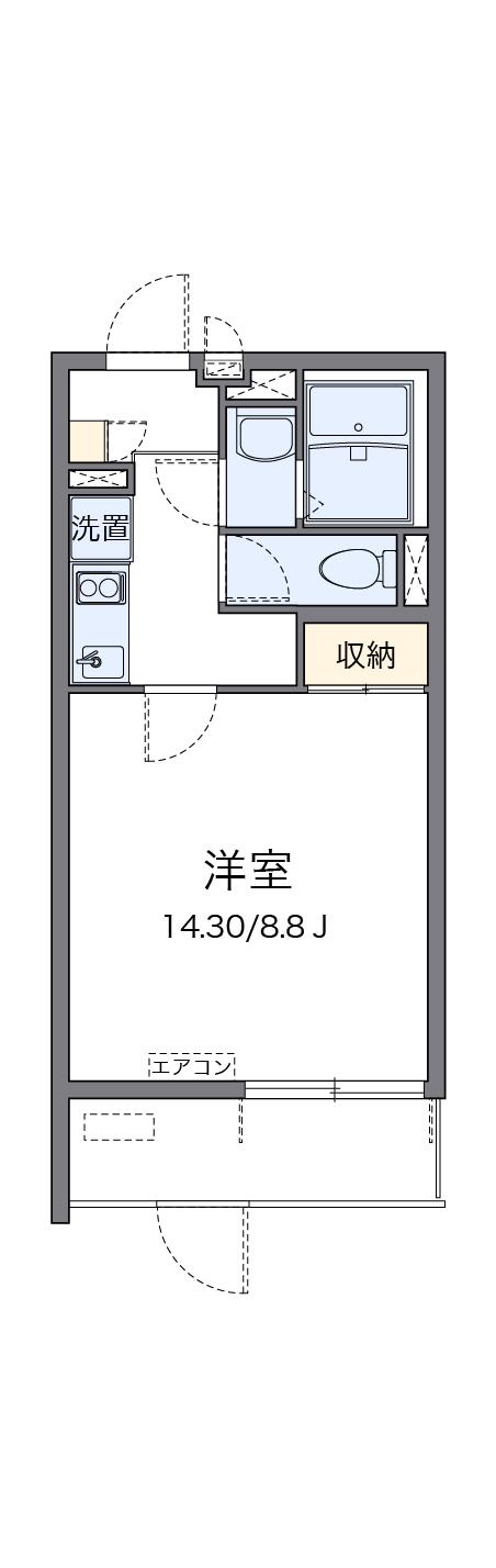 クレイノアンジュ鶴間(1K/1階)の間取り写真