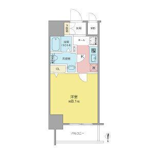 SHOKEN RESIDENCE名古屋サウス(1K/8階)の間取り写真