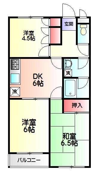 望マンション(3DK/2階)の間取り写真