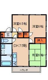 エリームA棟(3DK/2階)の間取り写真