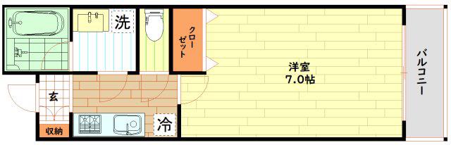 セイワパレス福島駅前(1K/2階)の間取り写真