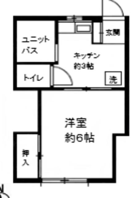 二村ハイツ(1K/2階)の間取り写真