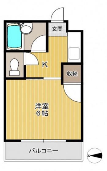 AKKマンション(1K/2階)の間取り写真