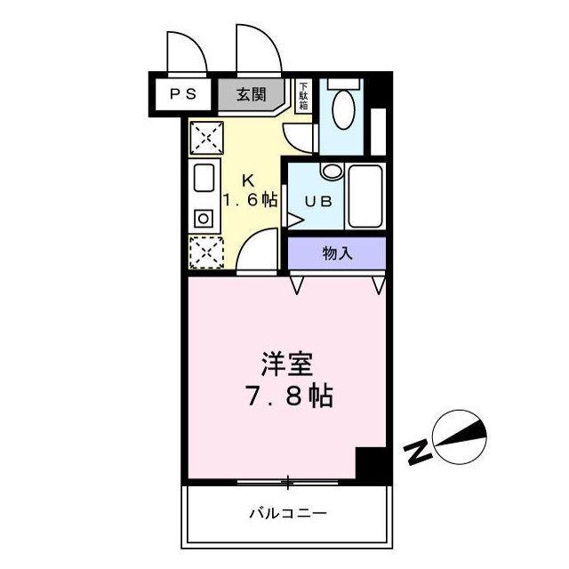 ベルデュール宮前平(1K/5階)の間取り写真