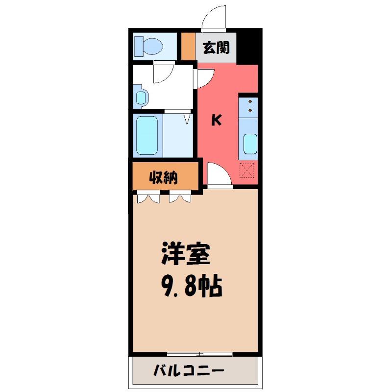 グランアシューレ(1K/2階)の間取り写真