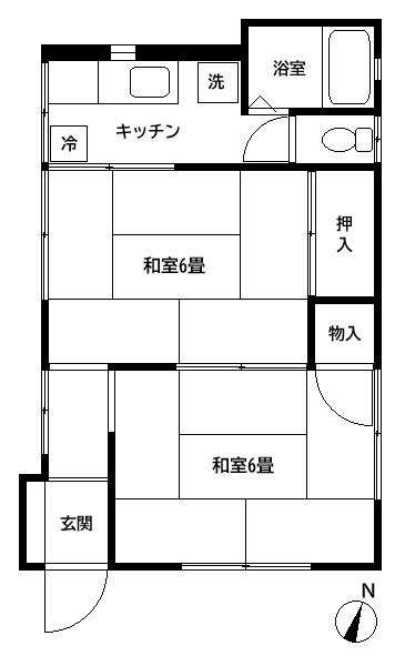 グレイスGII(2K/1階)の間取り写真