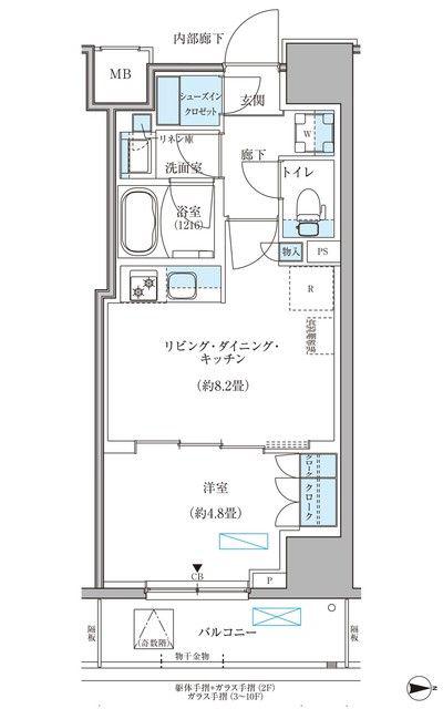パークアクシス住吉ガーデンスクエア(1LDK/3階)の間取り写真