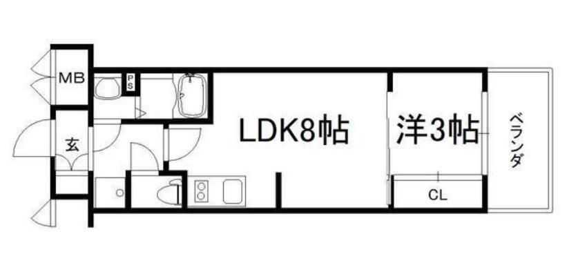 プレサンスコウベ須佐野ハーバル(1LDK/5階)の間取り写真