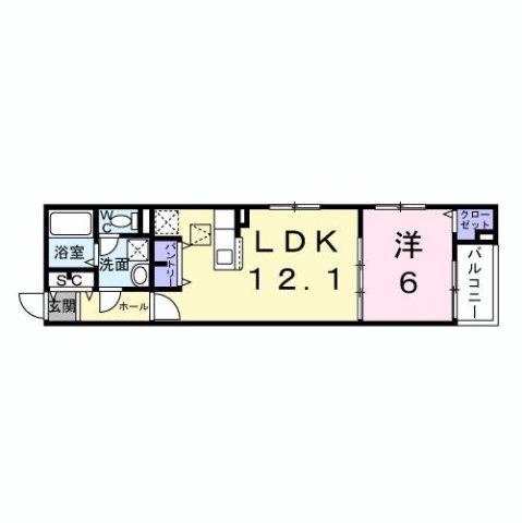 菅原2丁目アパート(1LDK/1階)の間取り写真