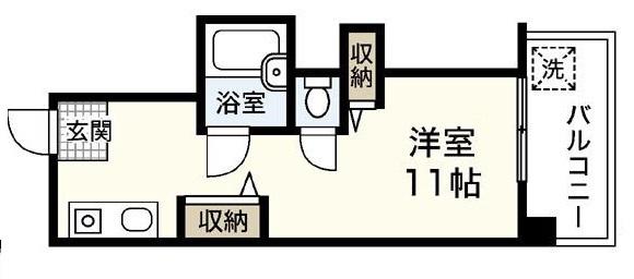 ウィンディア五日市 A(ワンルーム/4階)の間取り写真