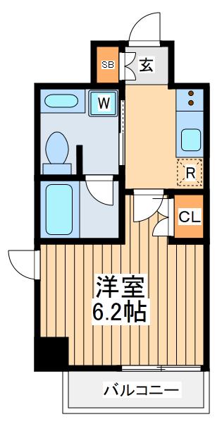 リヴシティ横濱七島町(1K/6階)の間取り写真