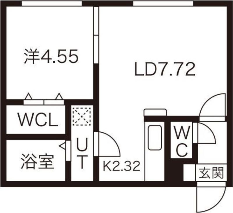 J-ECOA北27条(1LDK/2階)の間取り写真