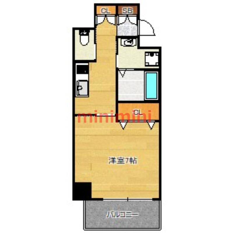 MIELE吹田(1K/9階)の間取り写真