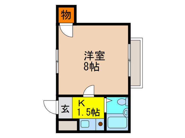 ベルシャンテ加茂(1K/3階)の間取り写真