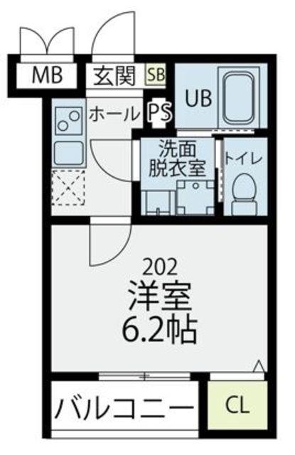 プラフィド(1K/3階)の間取り写真