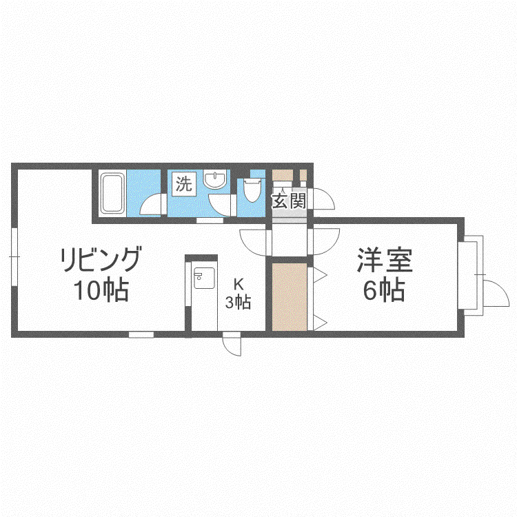 フォンテーヌ宮の森(1LDK/1階)の間取り写真