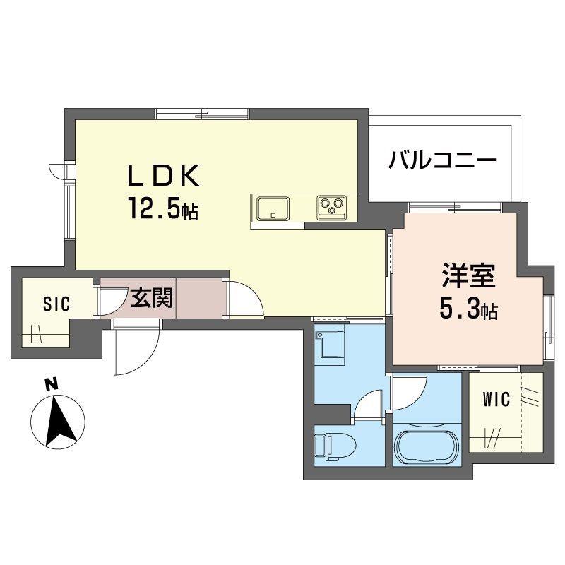 ココン新江古田(1LDK/4階)の間取り写真