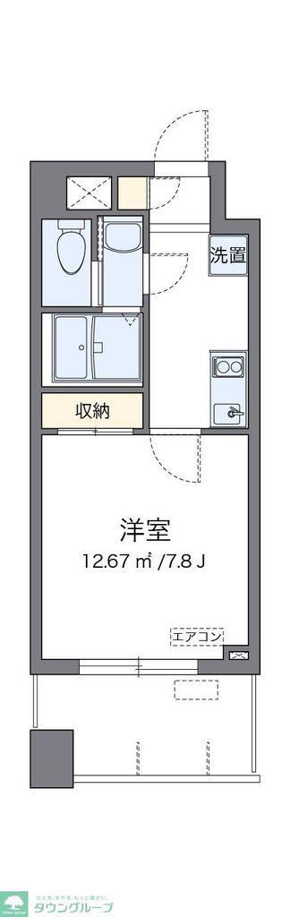 ヴィアロ千種スクエア(1K/4階)の間取り写真