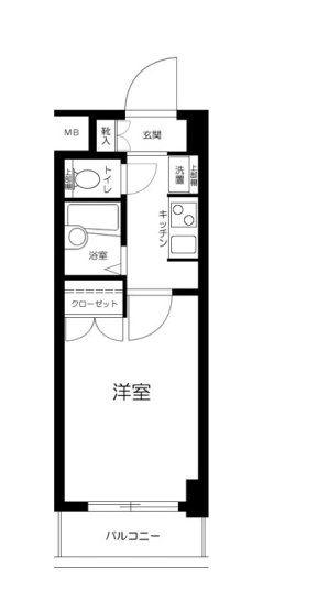 フェニックス三軒茶屋(1K/4階)の間取り写真