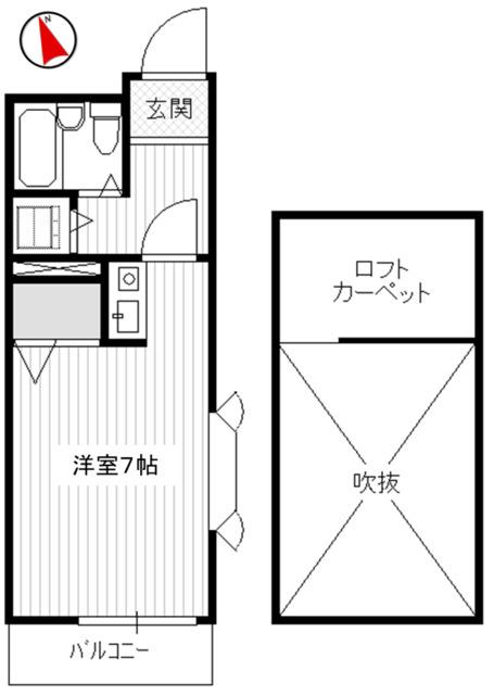 パークシティ(ワンルーム/2階)の間取り写真