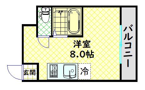 東浅香山マンション(1K/2階)の間取り写真