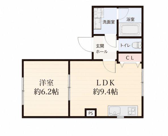 ネイビーハウス(1LDK/1階)の間取り写真