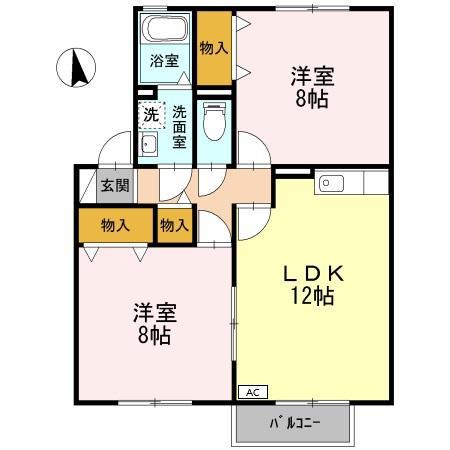 エスペランサ(2LDK/2階)の間取り写真