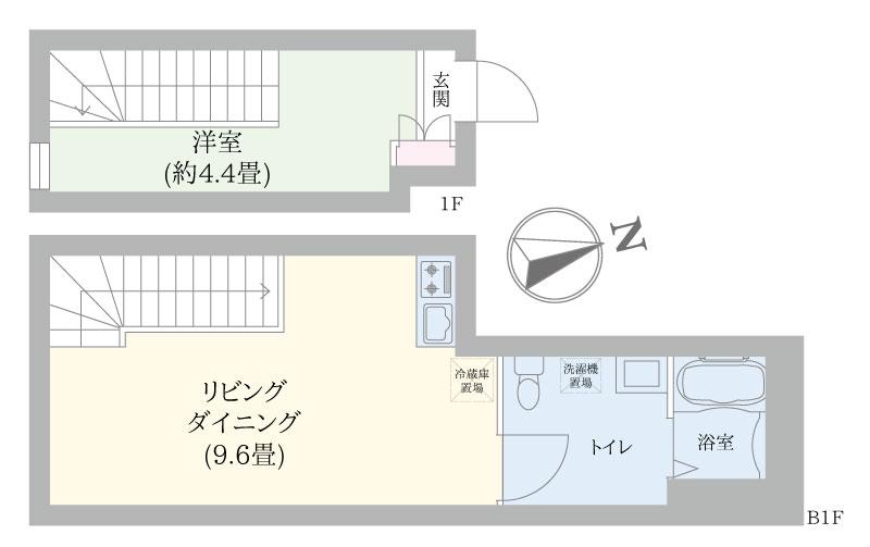 DELFINO(1LDK/1階)の間取り写真