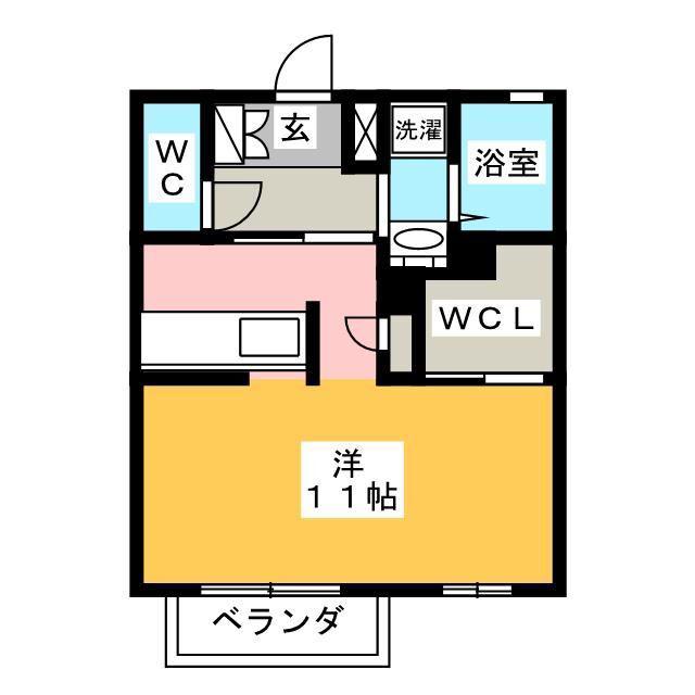 ラフィネ敷地 B(ワンルーム/2階)の間取り写真