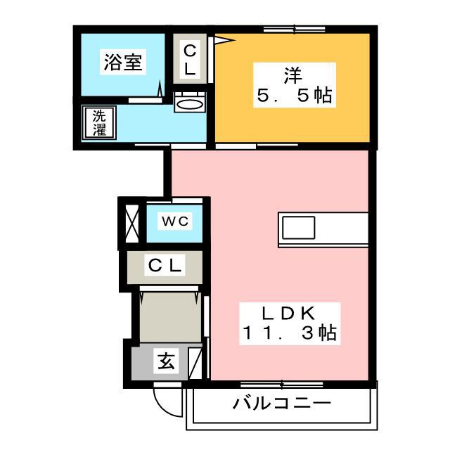 JR東海道本線 大垣駅 徒歩43分 2階建 築13年(1LDK/1階)の間取り写真