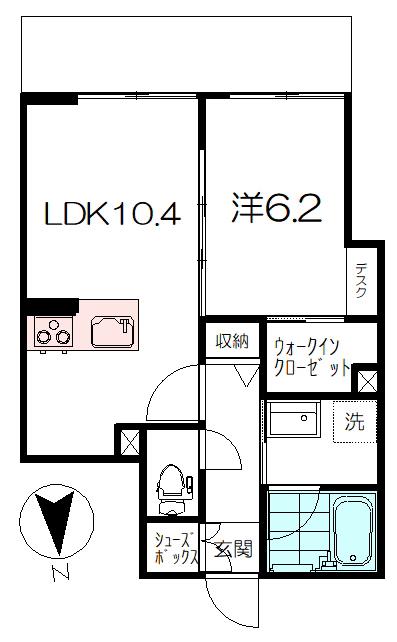 グリーンフラッツ奥沢(1LDK/1階)の間取り写真