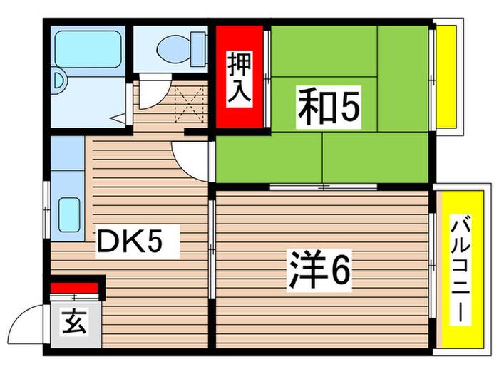 ビラコート桜(2DK/2階)の間取り写真