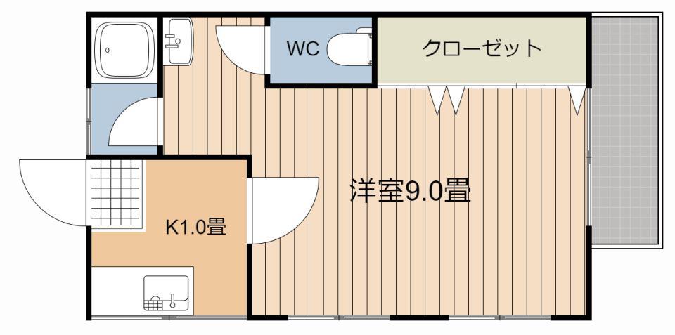 コーポエクセル(1K/3階)の間取り写真