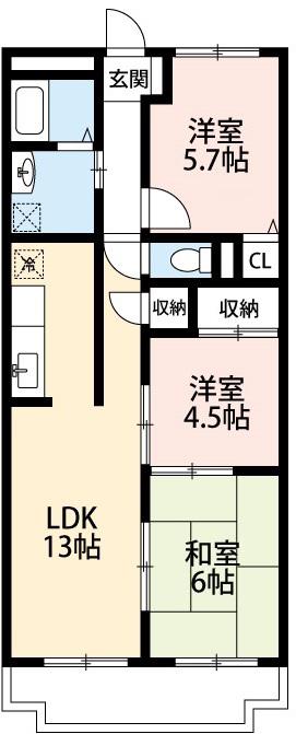 マンションソニア(3LDK/1階)の間取り写真
