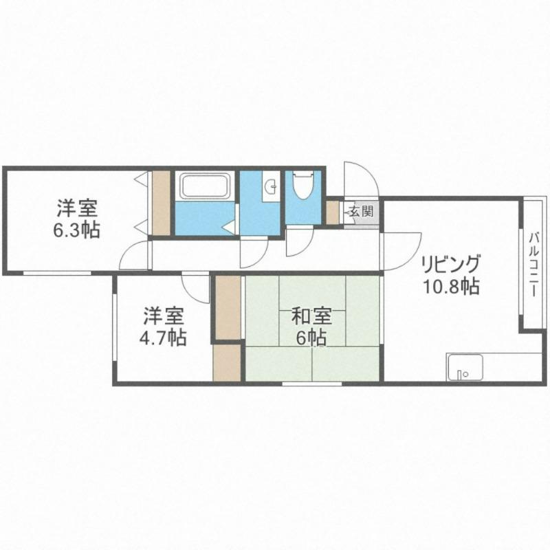 大谷マンションⅠ(3LDK/1階)の間取り写真