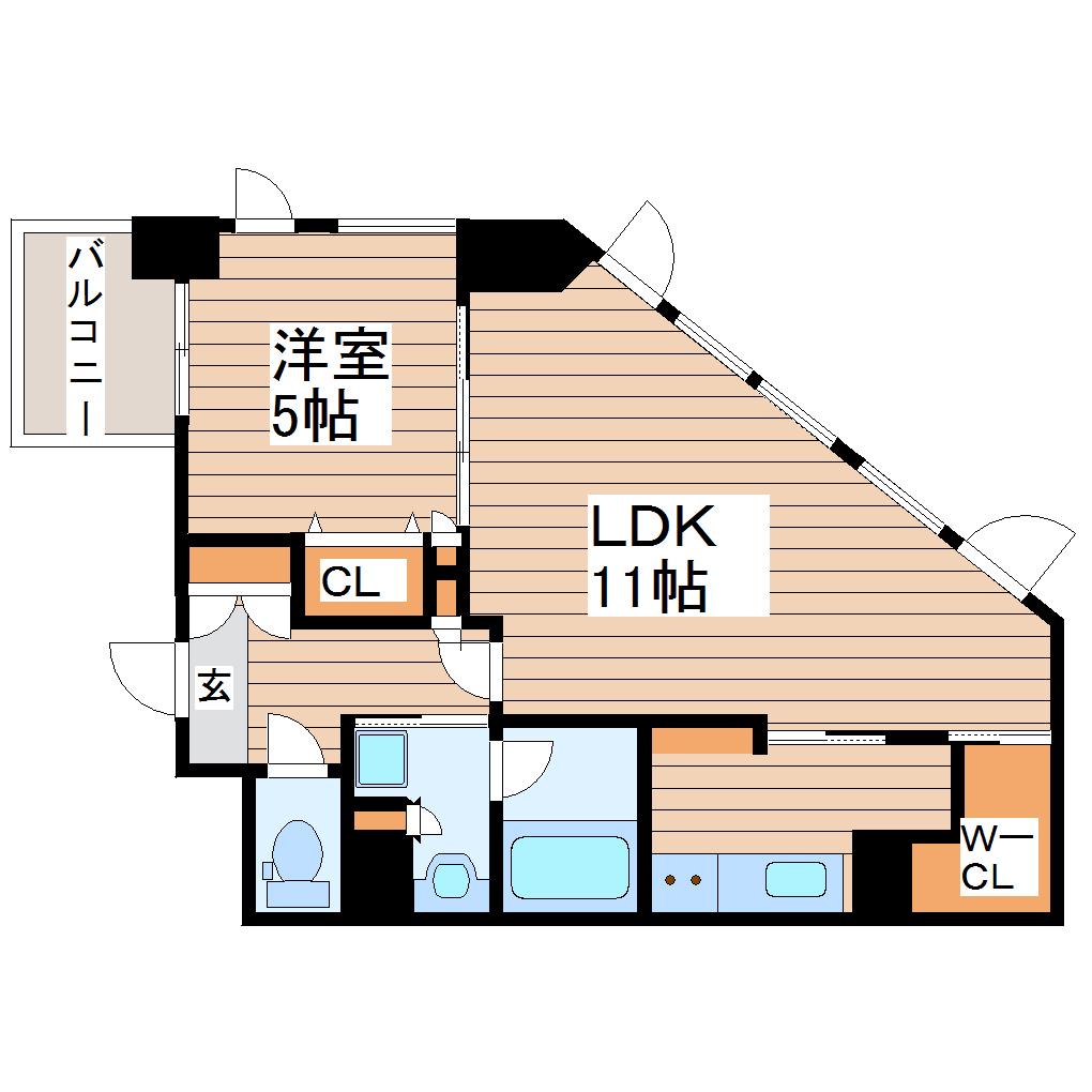 グランビュー青葉通(1LDK/4階)の間取り写真