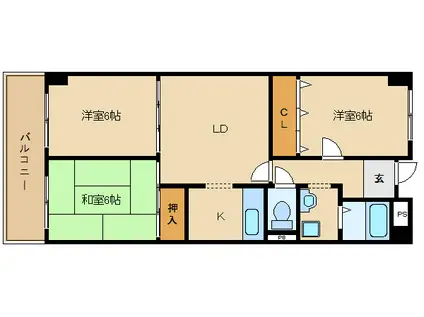 メイトーラス(3LDK/5階)の間取り写真