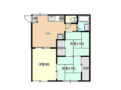 ハイツ蔵敷(3DK/1階)の間取り写真