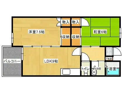 ハイツ篠崎 I(2LDK/2階)の間取り写真