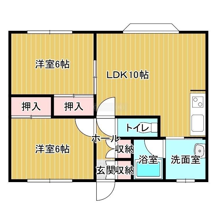 コーポアウル(2LDK/2階)の間取り写真