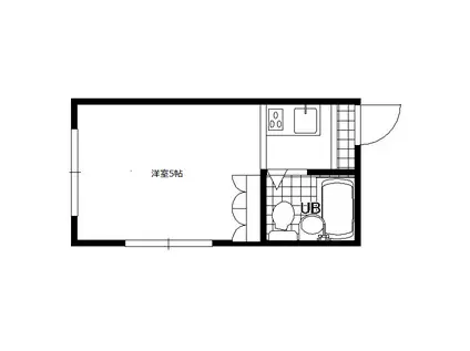 川田道ハイツ(1K/2階)の間取り写真