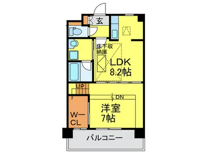 ロクコート井尻(1LDK/3階)の間取り写真