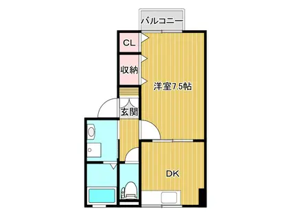 シャルムコートIII(1DK/2階)の間取り写真