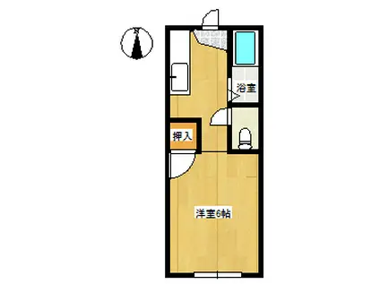 エレガンス近藤I(1K/2階)の間取り写真