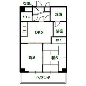 エルグランデ味美(2DK/4階)の間取り写真